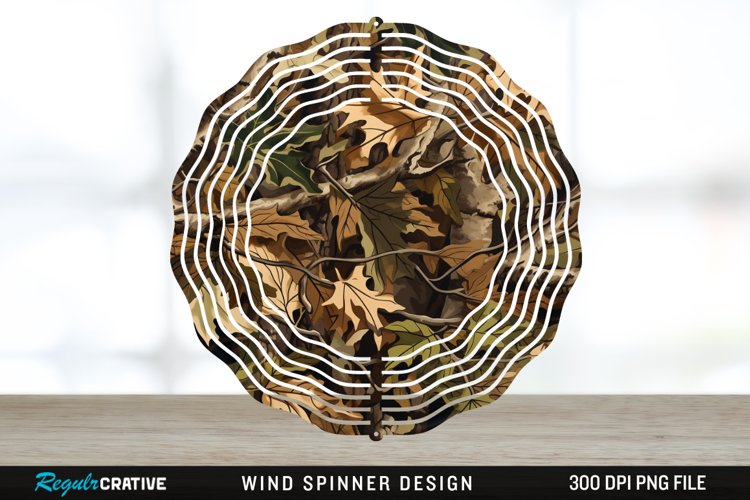 Camo Wind Spinner Sublimation Design PNG example image 1