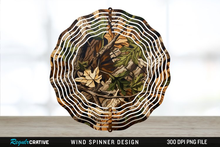 Camo Wind Spinner Sublimation Design PNG example image 1