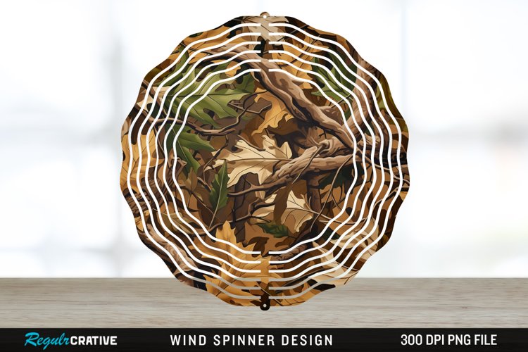 Camo Wind Spinner Sublimation Design PNG example image 1