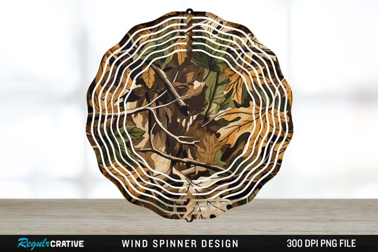 Camo Wind Spinner Sublimation Design PNG example image 1