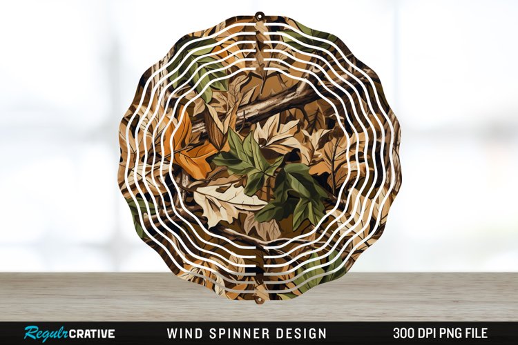 Camo Wind Spinner Sublimation Design PNG example image 1