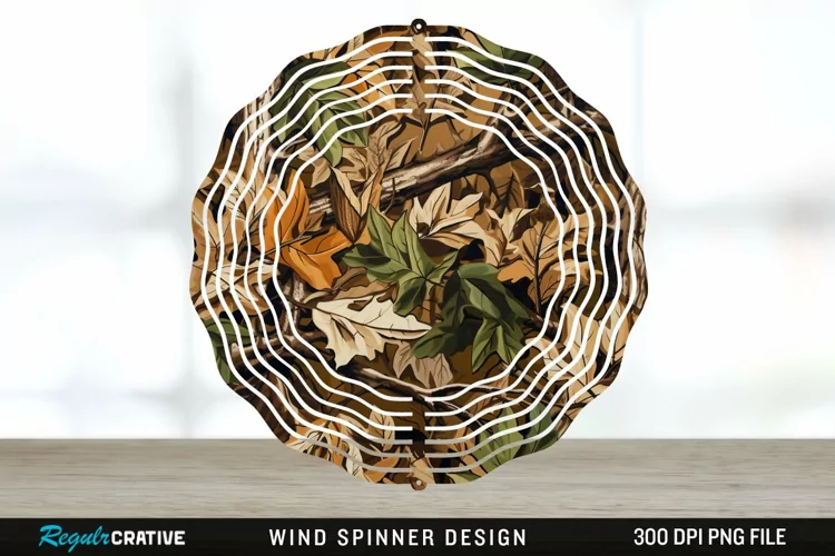 Camo Wind Spinner Sublimation Design PNG