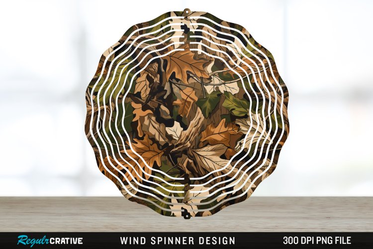 Camo Wind Spinner Sublimation Design PNG example image 1