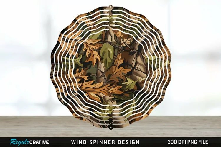 Camo Wind Spinner Sublimation Design PNG
