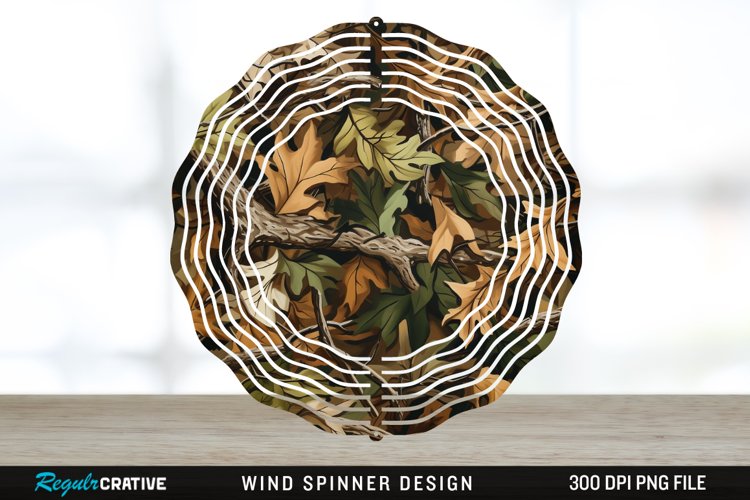 Camo Wind Spinner Sublimation Design PNG example image 1