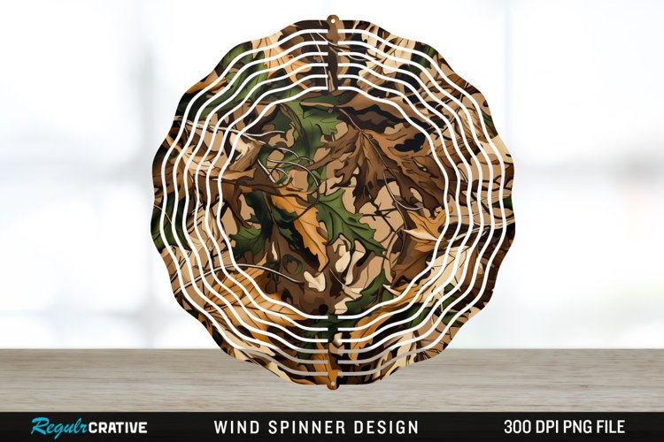 Camo Wind Spinner Sublimation Design PNG example image 1