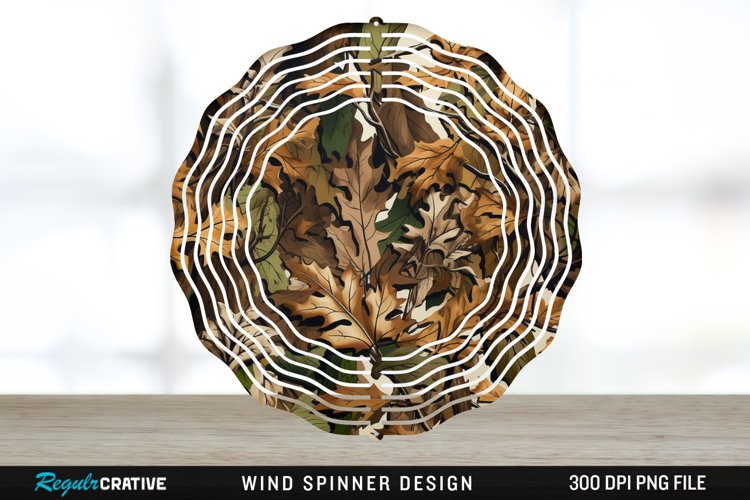 Camo Wind Spinner Sublimation Design PNG example image 1