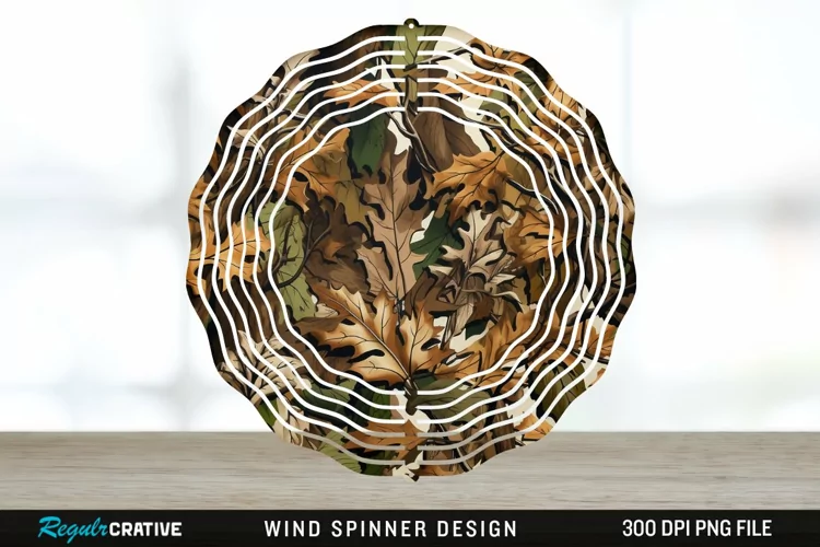 Camo Wind Spinner Sublimation Design PNG