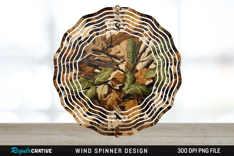 Camo Wind Spinner Sublimation Design PNG example image 1