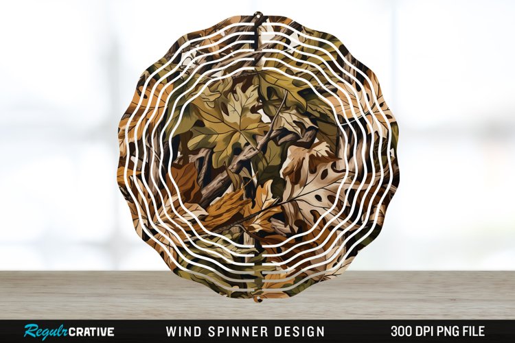 Camo Wind Spinner Sublimation Design PNG example image 1