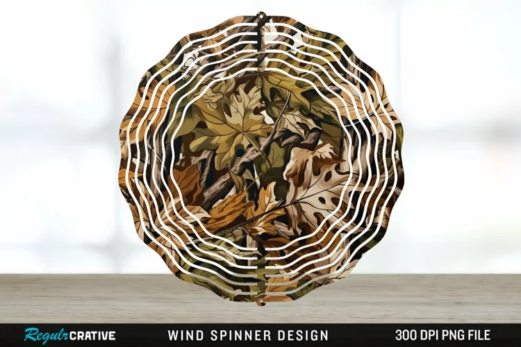 Camo Wind Spinner Sublimation Design PNG
