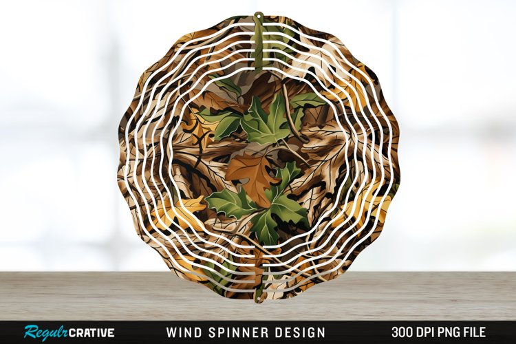 Camo Wind Spinner Sublimation Design PNG example image 1