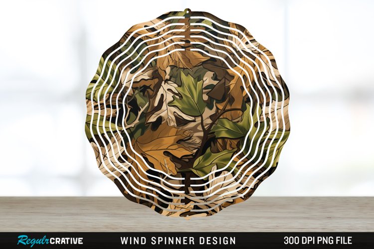 Camo Wind Spinner Sublimation Design PNG example image 1