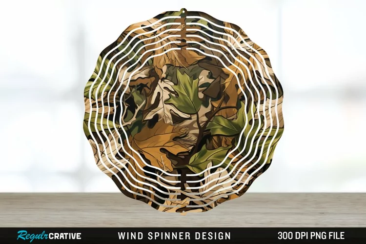 Camo Wind Spinner Sublimation Design PNG