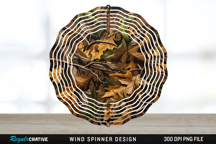 Camo Wind Spinner Sublimation Design PNG example image 1