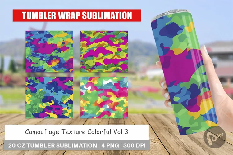 Tumbler Sublimation Camouflage Colorful