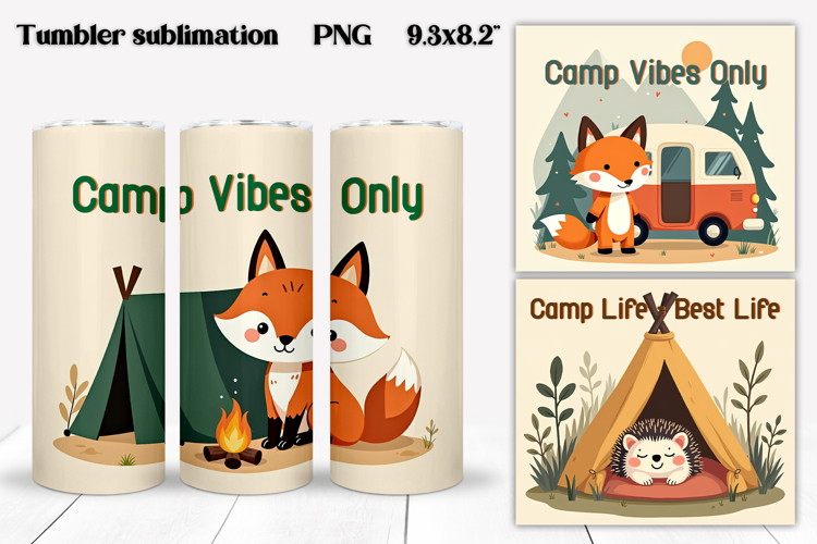 Cute Camping Animals Tumbler | Funny Camp Quotes Tumbler