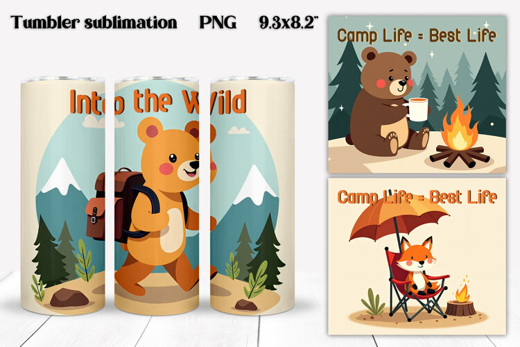 Cute Camping Animals Tumbler | Funny Camp Quotes Tumbler example image 1