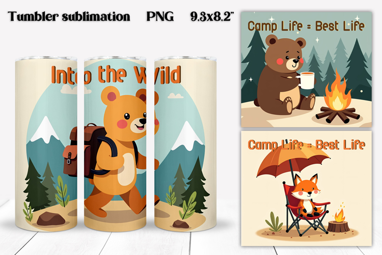 Cute Camping Animals Tumbler | Funny Camp Quotes Tumbler