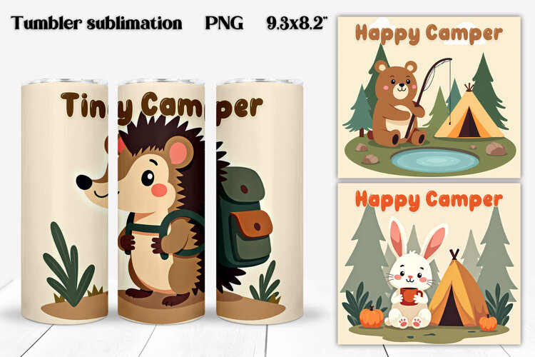 Cute Camping Animals Tumbler | Funny Camp Quotes Tumbler example image 1
