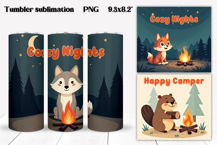 Cute Camping Animals Tumbler | Funny Camp Quotes Tumbler