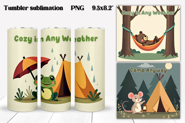 Cute Camping Animals Tumbler | Funny Camp Quotes Tumbler