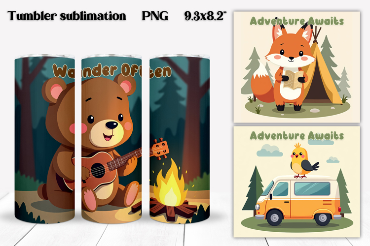 Cute Camping Animals Tumbler | Funny Camp Quotes Tumbler