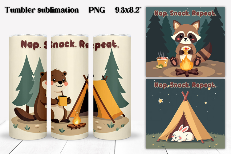 Cute Camping Animals Tumbler | Funny Camp Quotes Tumbler