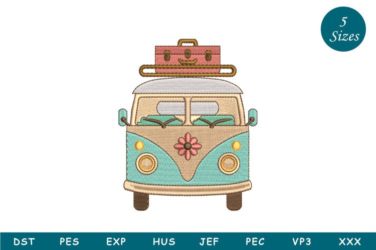 Camper Van Embroidery Design example image 1