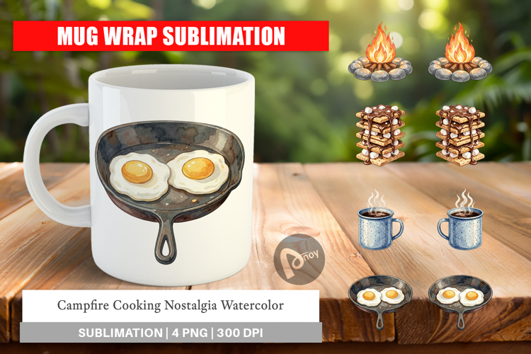 Campfire Cooking Nostalgia Mug Wrap