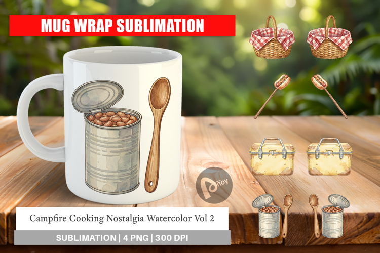 Campfire Cooking Nostalgia Mug Wrap