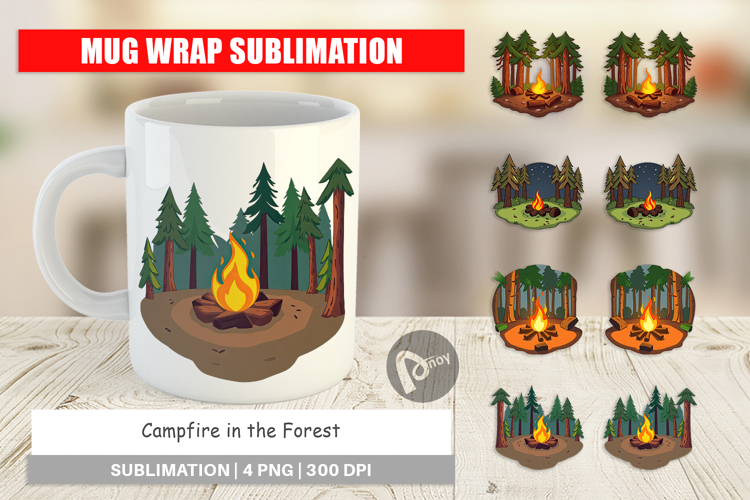 Mug Wrap Forest Campfire