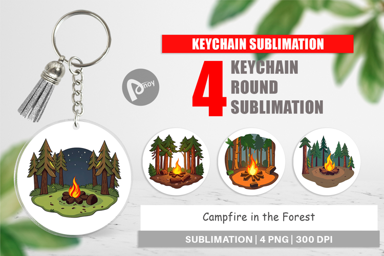 Keychain Forest Campfire