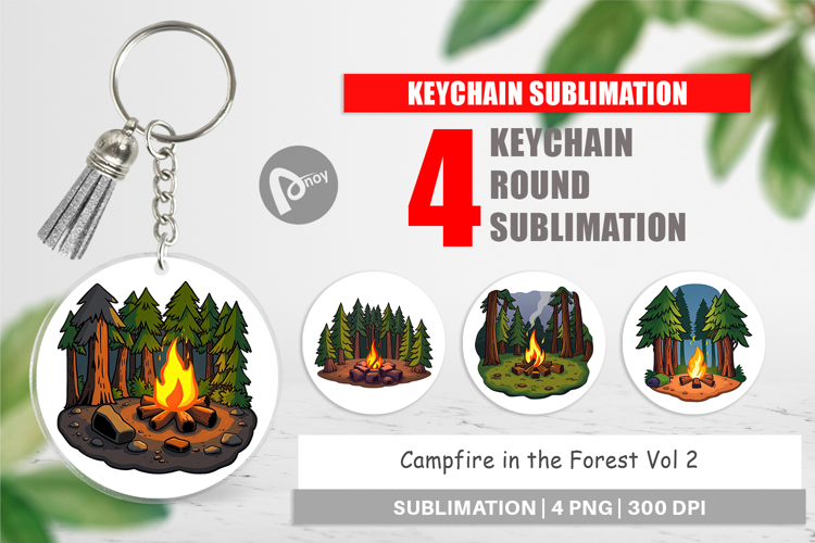 Keychain Forest Campfire
