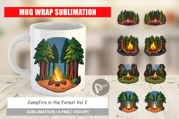 Mug Wrap Forest Campfire