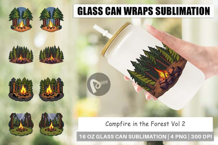 Glass Can Forest Campfire