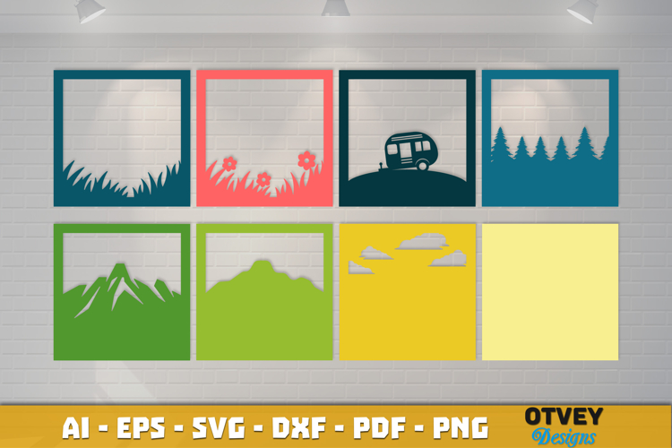 Camping 3D Shadowbox Layered Papercut SVG File