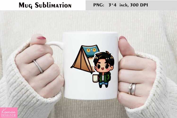 Cartoon Mug Design| Coffee Mug Sublimation|Camping Boy