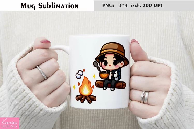 Cartoon Mug Design| Coffee Mug Sublimation|Camping Boy