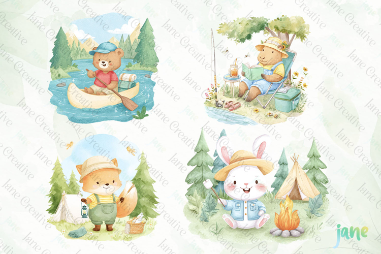 Cute Watercolor Fox Clipart Image 22