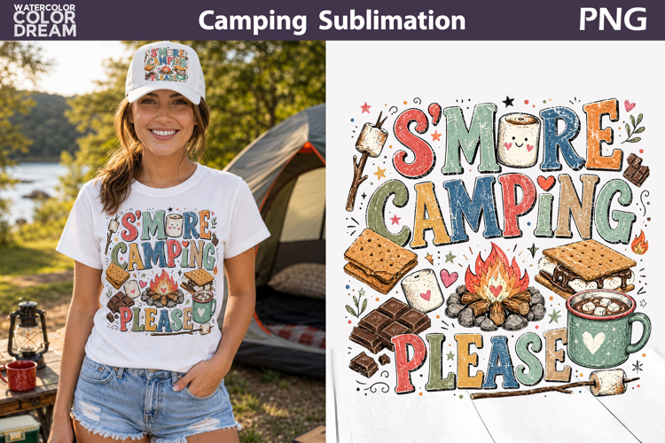 Camping Quote Sublimation | Smore Camping Please