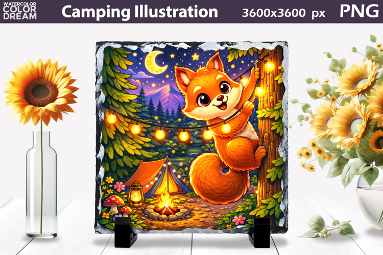 Camping Squirrel Art | Camp Sublimation