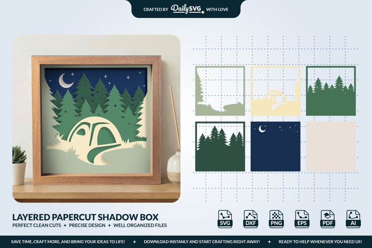 Camping in the Wild Layered Papercut