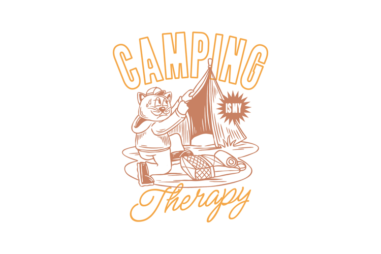 Camping is My Therapy Summer Camping T-shirt Design