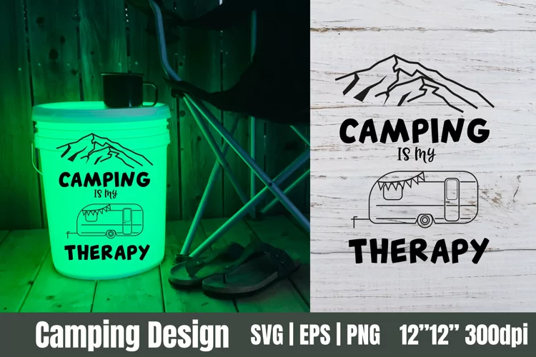 Camping Design SVG | Camping is my therapy