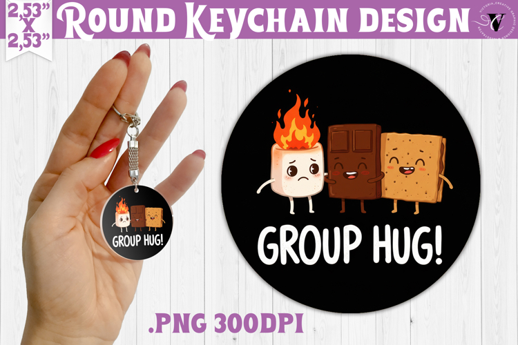 Round keychain | Camping | Funny camp