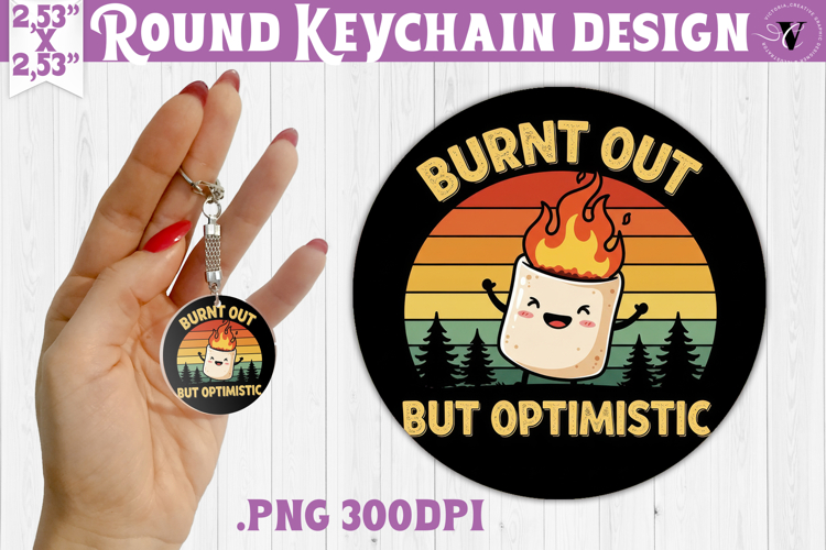 Round keychain | Camping | Funny camp
