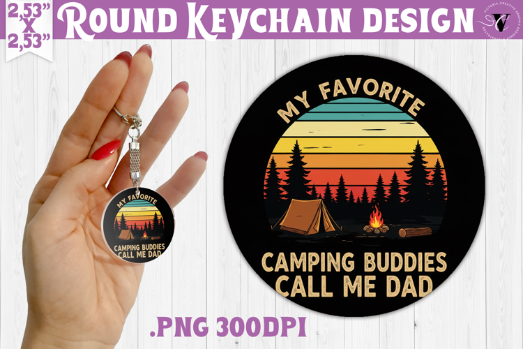 Round keychain | Camping | Funny camp