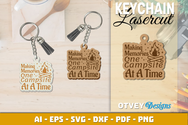 Camping Keychain Lasercut