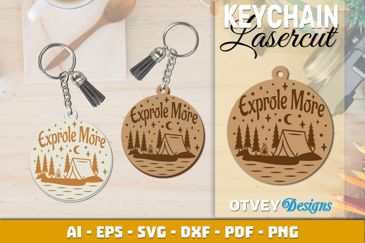 Camping Keychain Lasercut